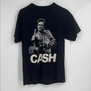 Johnny Cash Black Graphic T-Shirt Size Medium